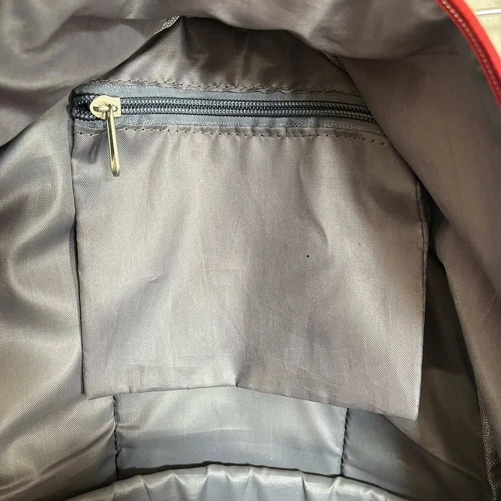 Leftfield Korean Streetwear Red Canvas Backpack Laptop Bag Pockets School Uni